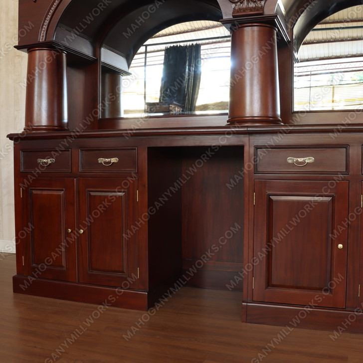 Custom 16ft Mahogany Complete Brunswick Saloon Bar Set w/ Brass Foot Rails