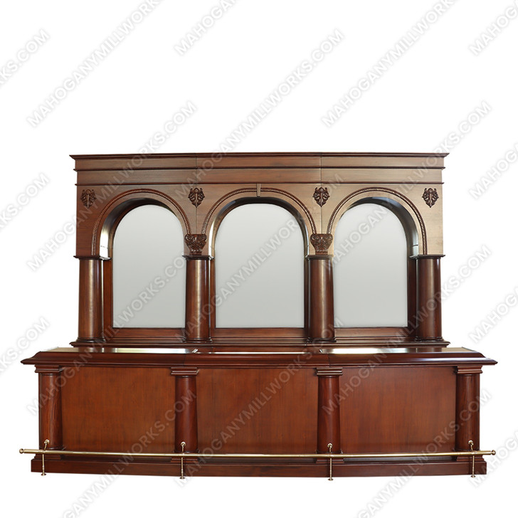 14ft Mahogany Brunswick Pub Bar w/ 10.5ft High Back Bar