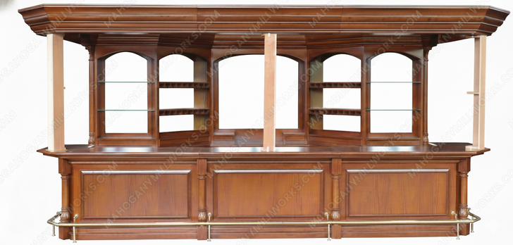 16.5ft Mahogany Complete Pub Bar Set w/ Canopy