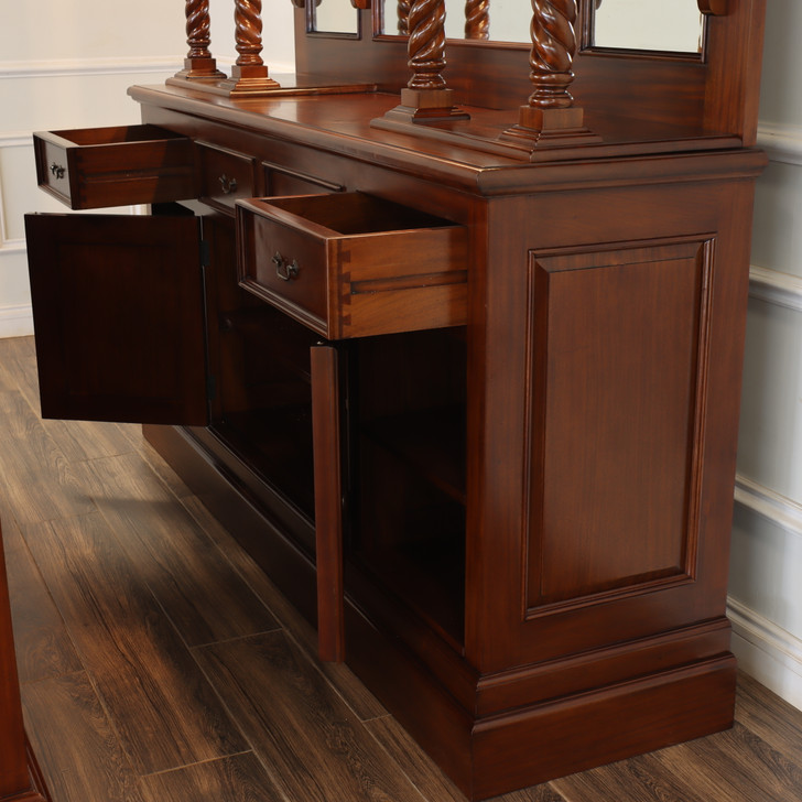 6.5ft Canopy Pub Bar w/ Barley Twist Columns
