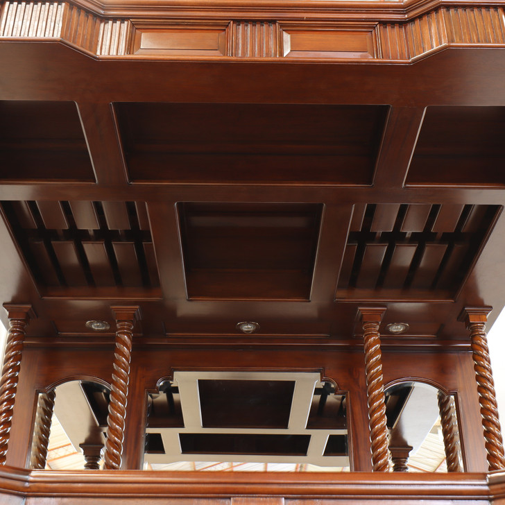 6.5ft Canopy Pub Bar w/ Barley Twist Columns