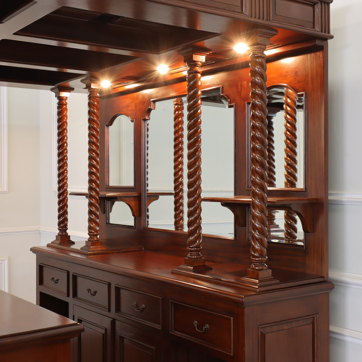 6.5ft Canopy Pub Bar w/ Barley Twist Columns