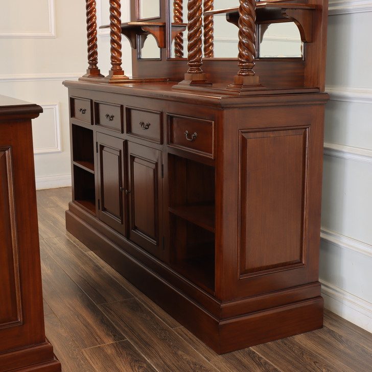 6.5ft Canopy Pub Bar w/ Barley Twist Columns