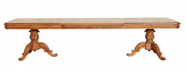 Custom 11ft Mahogany French Louis Pedestal Dining or Conference Table w/2 Leaf Extensions