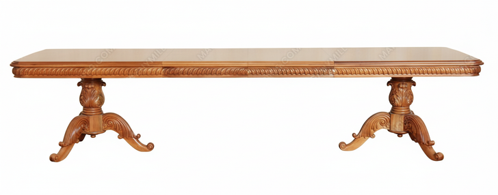 Custom 11ft Mahogany French Louis Pedestal Dining or Conference Table w/2 Leaf Extensions