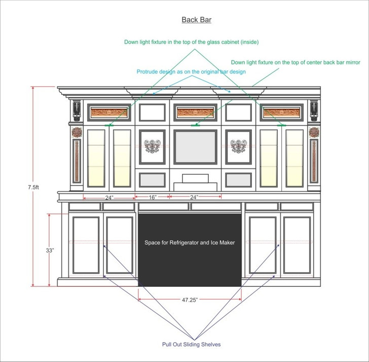 10ft Custom Mahogany Carved Victorian Gothic Pub Bar