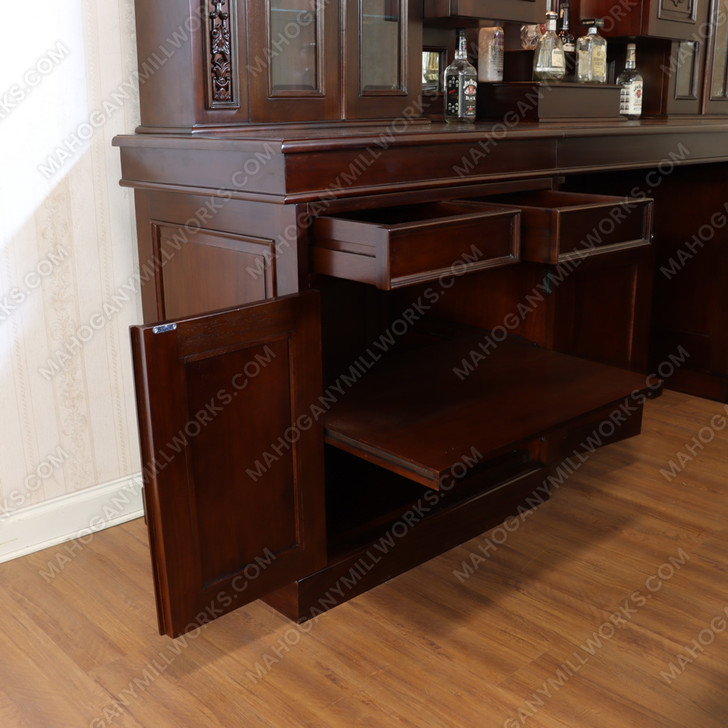 10ft Custom Mahogany Carved Victorian Gothic Pub Bar