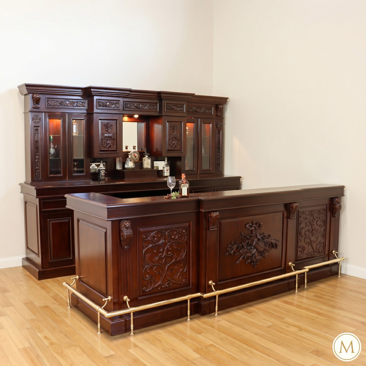 10ft Carved Victorian Gothic Pub Bar