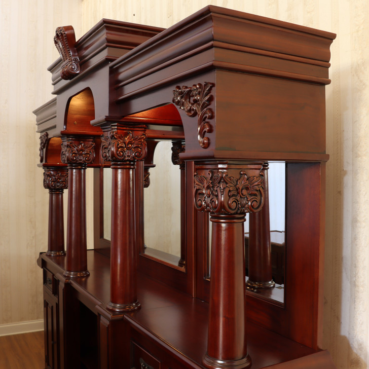 9ft Custom Mahogany English Tavern Pub Bar w/ Granite Countertop