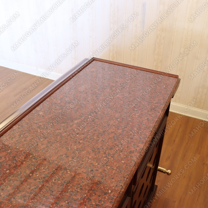 9ft Mahogany English Tavern Pub Bar w/ Granite Countertop