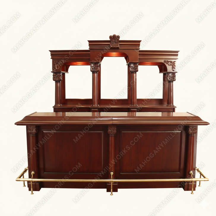 9ft English Pub Bar w/ Granite Countertop