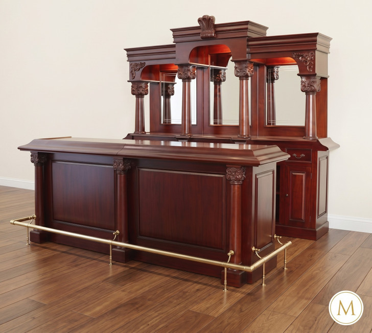 9ft English Pub Bar w/ Granite Countertop