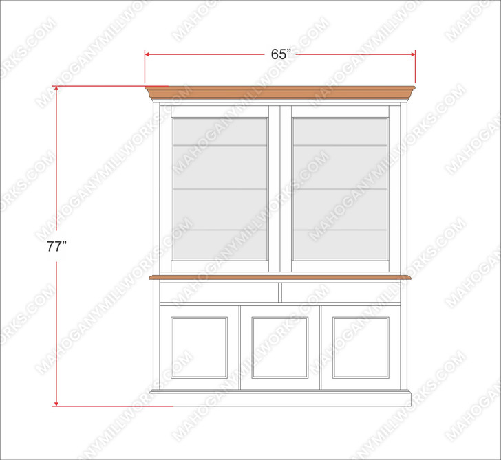 Custom White 2-Door Cabinet w/ Light Mahogany Accents