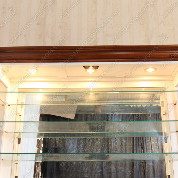 Custom White 2-Door Cabinet w/ Light Mahogany Accents