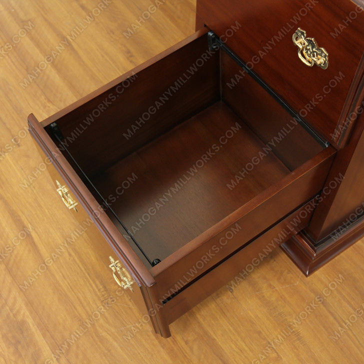 Custom Mahogany 4 Drawer Executive Office Filing Cabinet