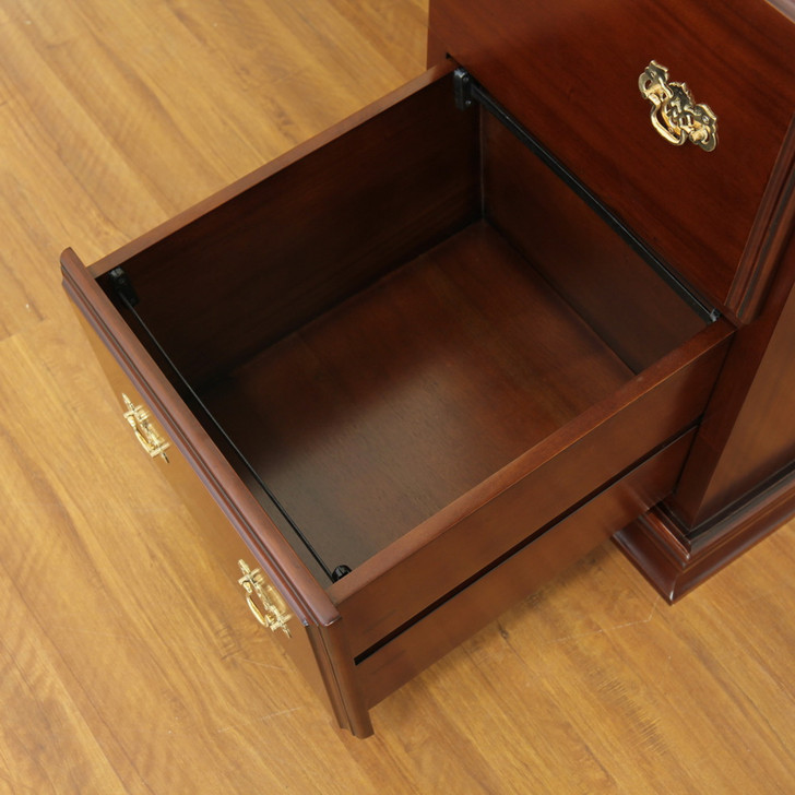 Custom Mahogany 4 Drawer Executive Office Filing Cabinet