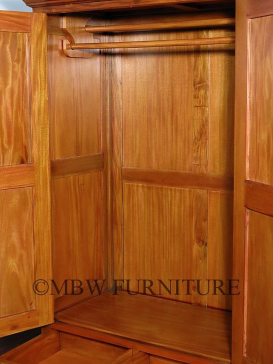 7.5ft Light Mahogany 4 Door Sectional Wardrobe Closet
