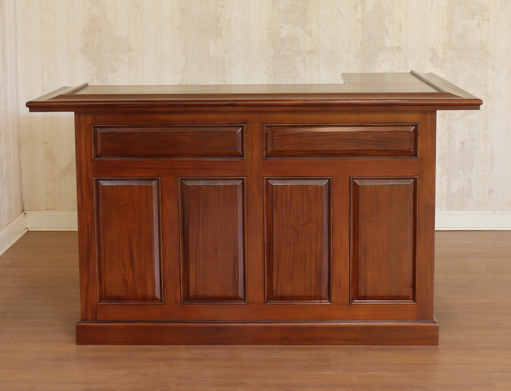71" Custom Light Walnut L-Shape Home Pub Bar