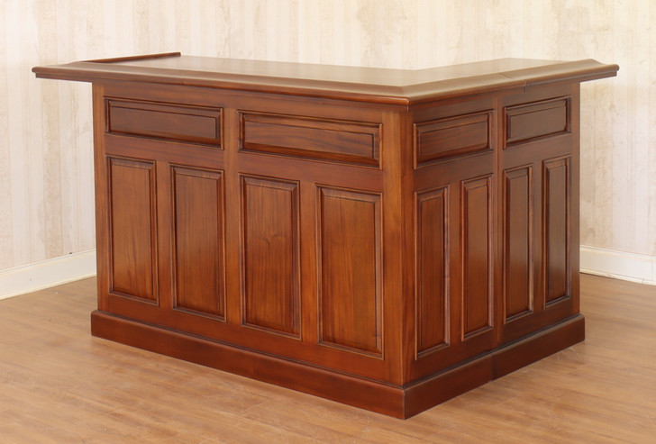 10ft Light Mahogany L-Shape Bar