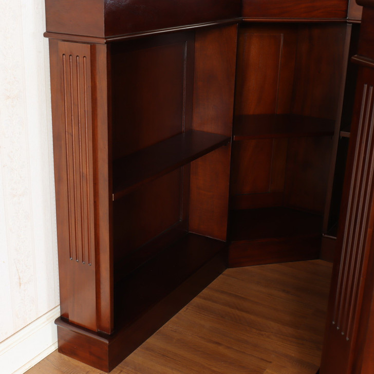 Custom Solid Mahogany Victorian Corner Canopy Tavern Pub Bar