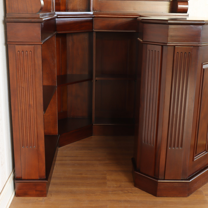 Custom Solid Mahogany Victorian Corner Canopy Tavern Pub Bar