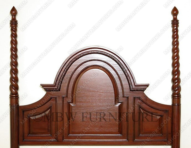 Mahogany Barley Twist Four Post Canopy Bed (E. King)