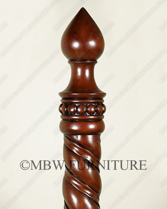 Mahogany Barley Twist Four Post Canopy Bed (E. King)