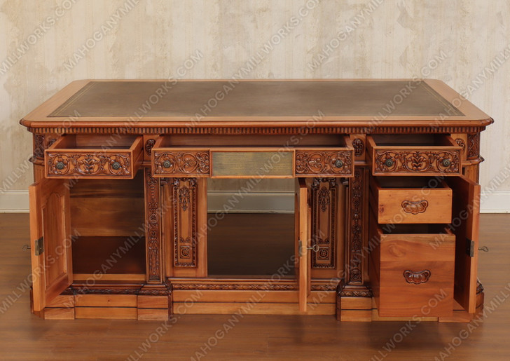 6ft Presidential Resolute Desk w/ Genuine Leather Top