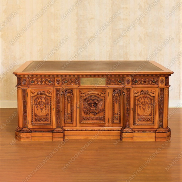 6ft Mahogany Presidential Resolute Desk w/ Genuine Leather Top