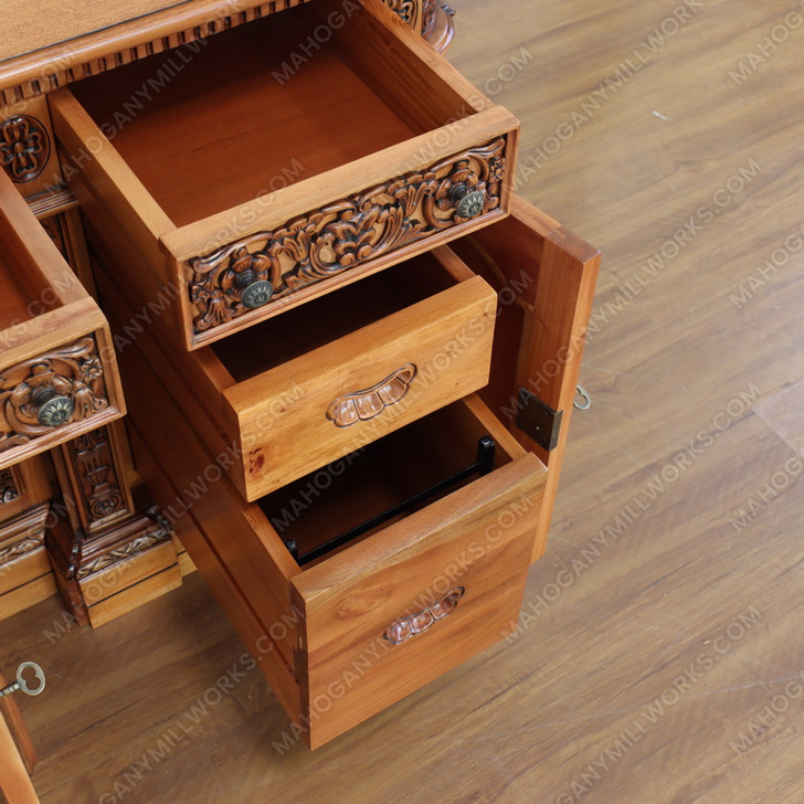 6ft Presidential Resolute Desk w/ Genuine Leather Top