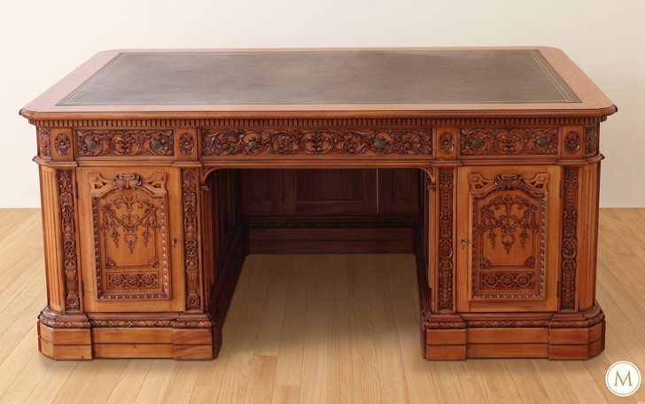 6ft Presidential Resolute Desk w/ Genuine Leather Top