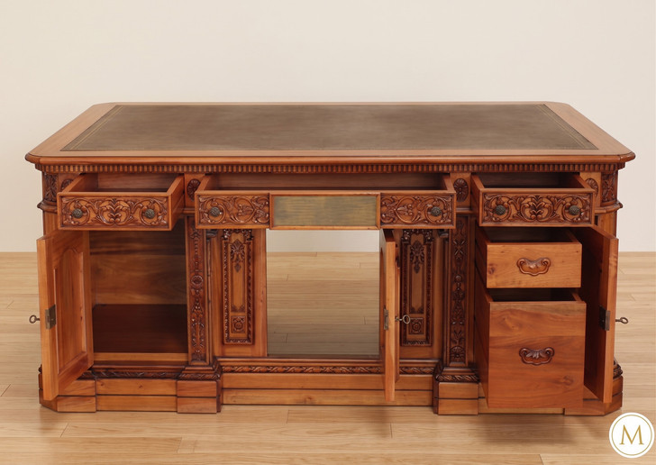 6ft Presidential Resolute Desk w/ Genuine Leather Top