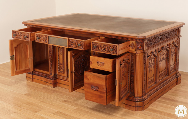 6ft Presidential Resolute Desk w/ Genuine Leather Top