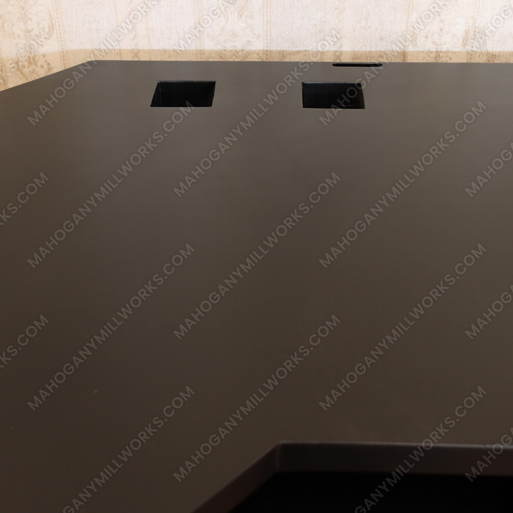 Custom Black Desk w/ Bookcase Set