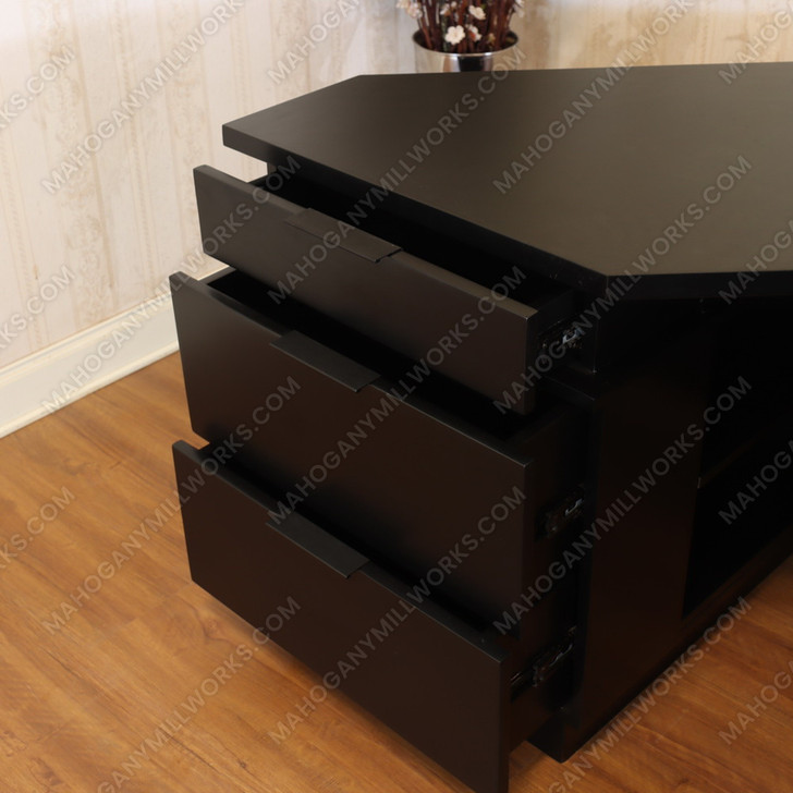 Custom Black Desk w/ Bookcase Set