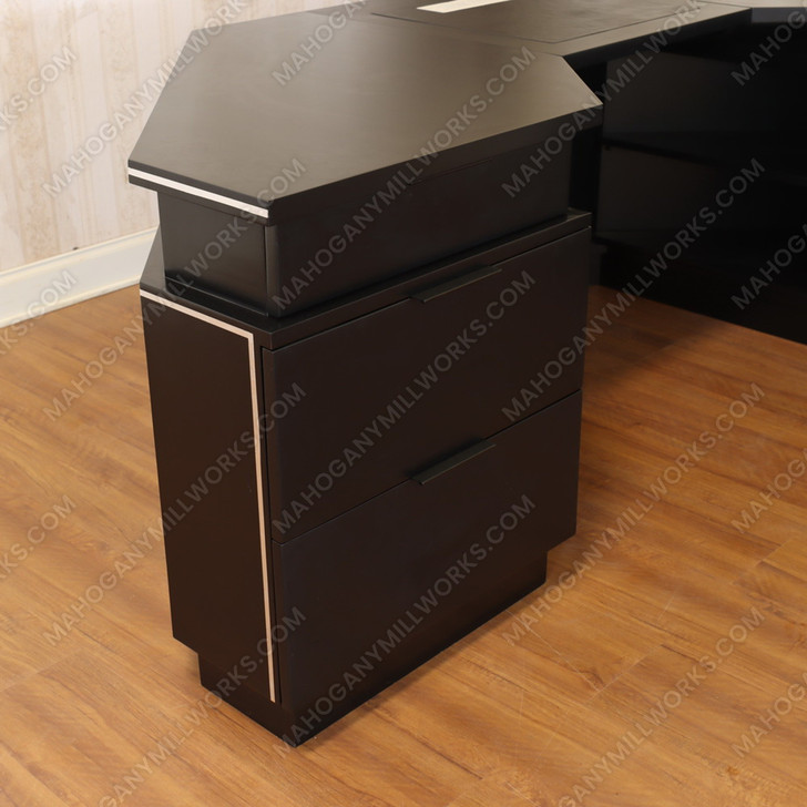 Custom Black Desk w/ Bookcase Set