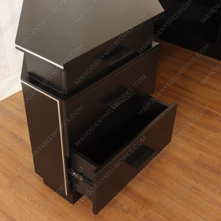 Custom Black Desk w/ Bookcase Set