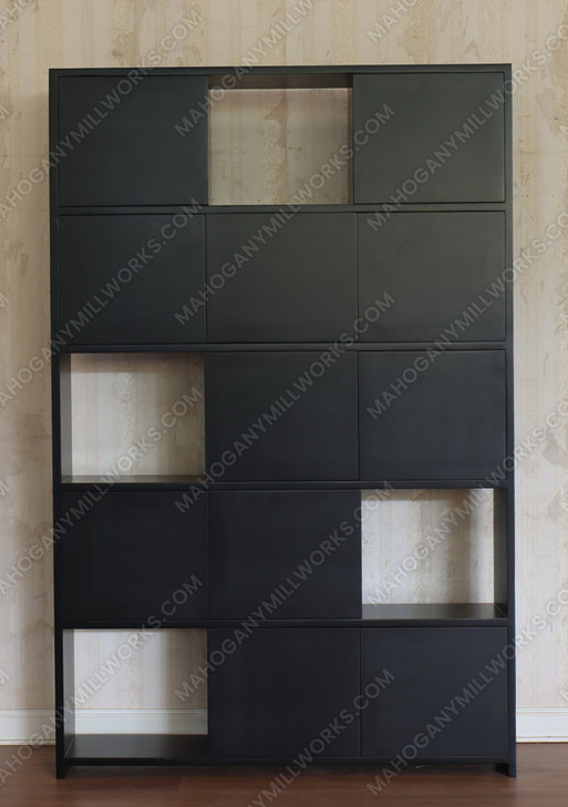 Custom Black Desk w/ Bookcase Set
