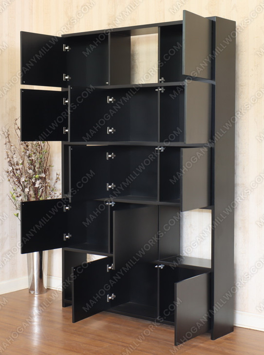 Custom Black Desk w/ Bookcase Set