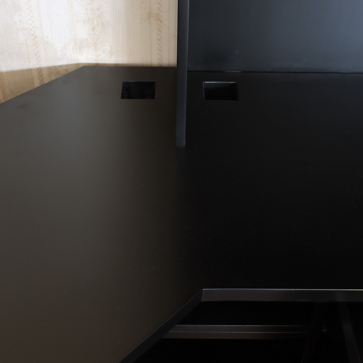 Custom Black Desk w/ Bookcase Set
