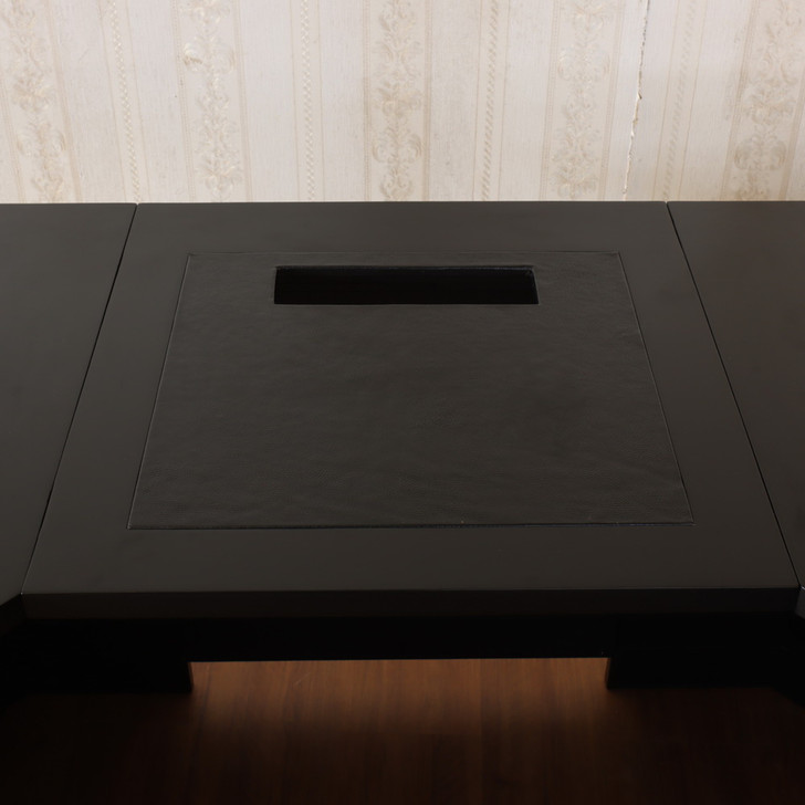 Custom Black Desk w/ Bookcase Set