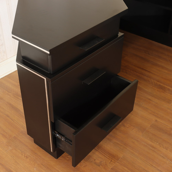 Custom Black Desk w/ Bookcase Set