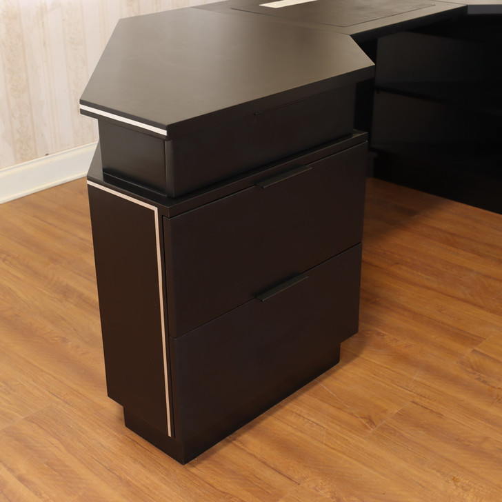 Custom Black Desk w/ Bookcase Set