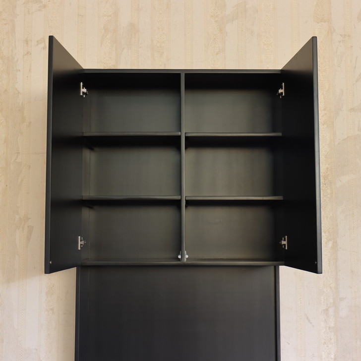 Custom Black Desk w/ Bookcase Set