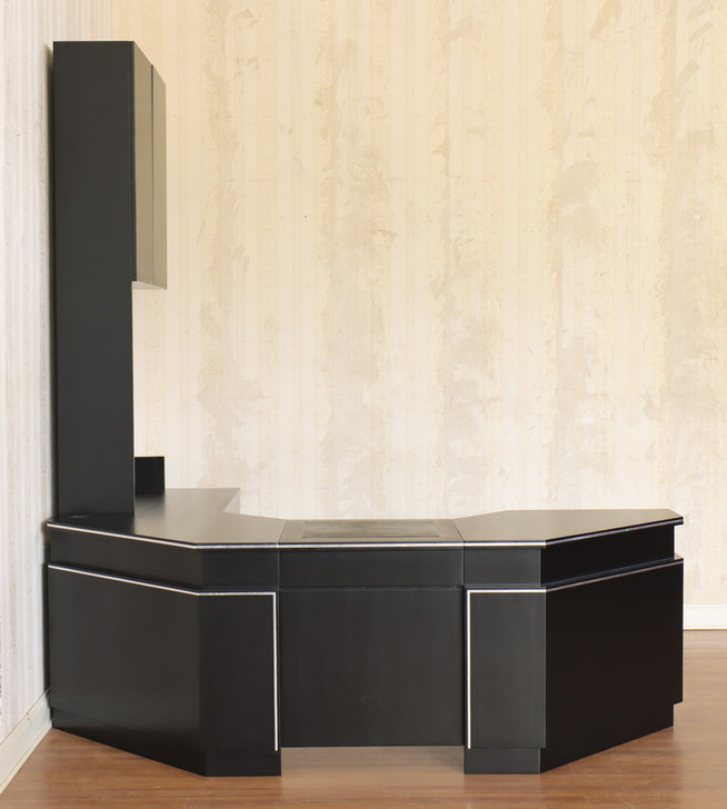 Custom Black Desk w/ Bookcase Set