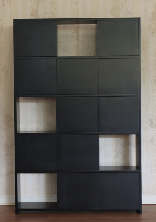 Custom Black Desk w/ Bookcase Set
