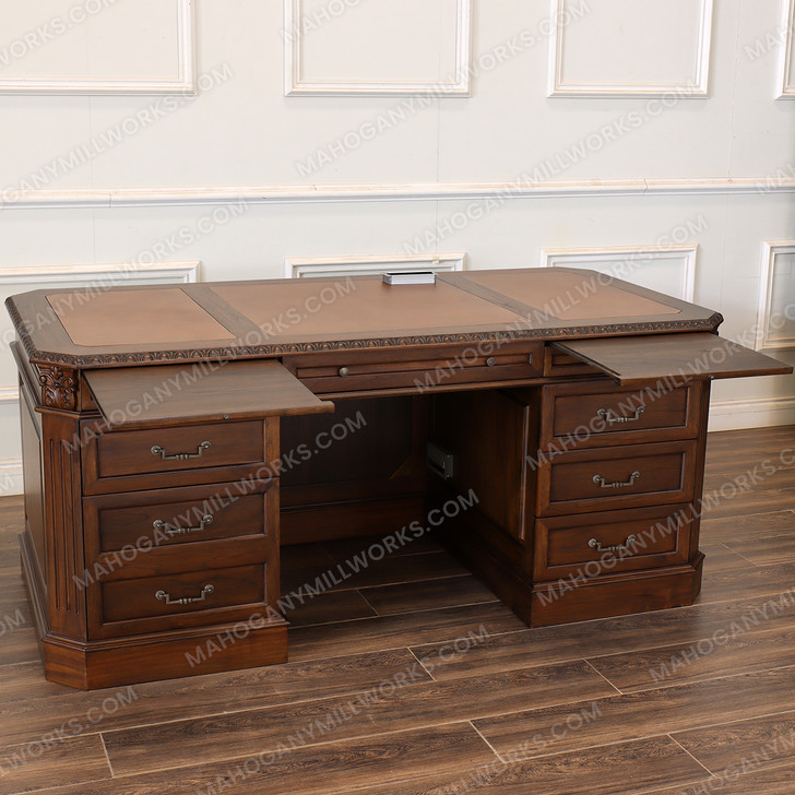 6ft Teak Executive Office Desk