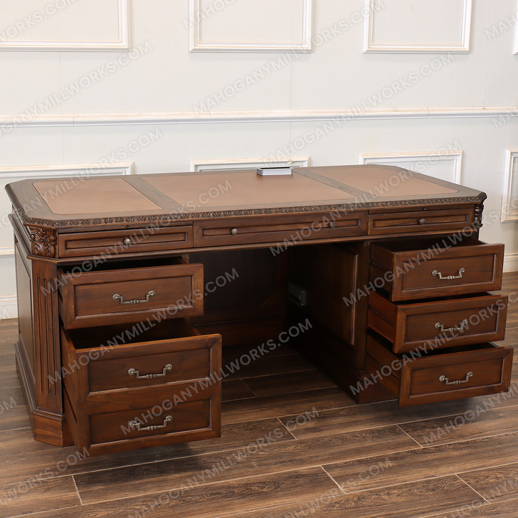 6ft Teak Executive Office Desk