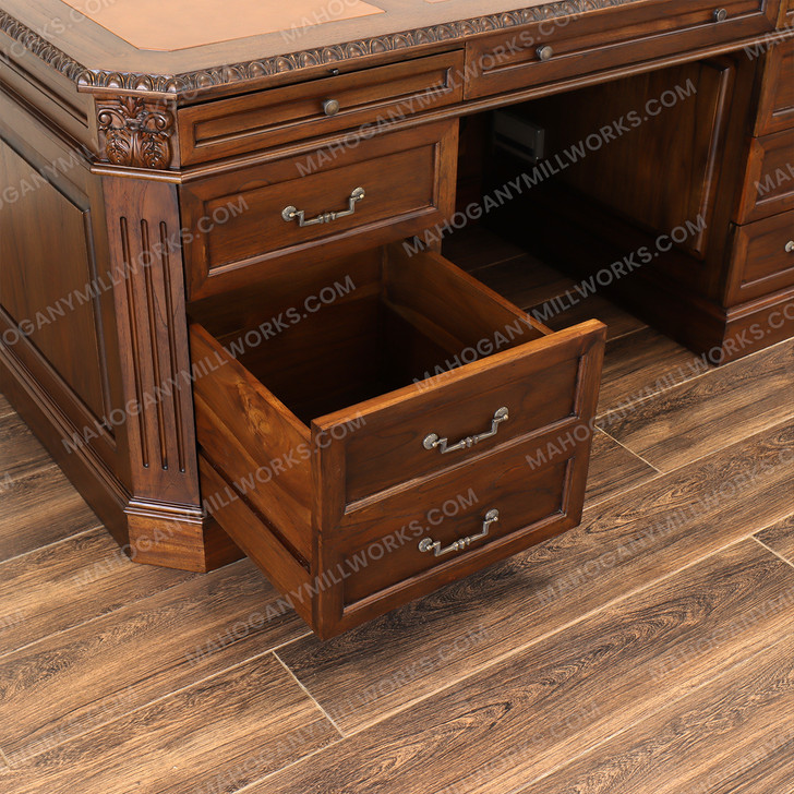 6ft Teak Executive Office Desk