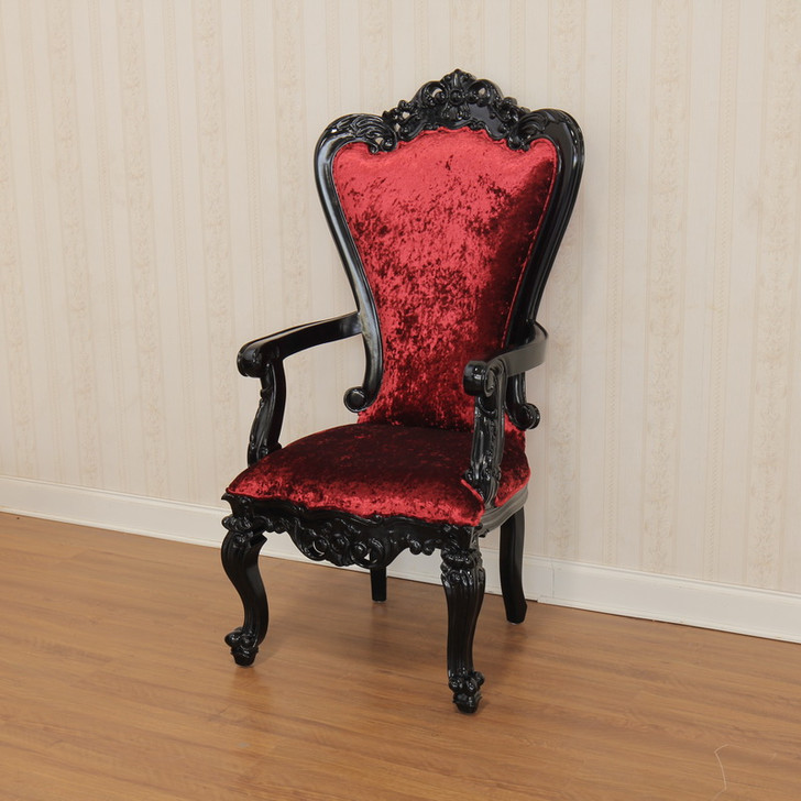 Red Velvet Victorian Gothic High back Dining Chairs (Set 6)